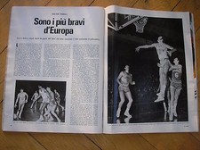 IGNIS CAMPIONI D'EUROPA E ITALIA BASKET 1970 OSSOLA MENEGHIN RAGA RIVISTA EPOCA