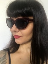 Occhiali da Sole Farfalla Montatura Rosso a Righe Pinup Retrò Vintage Fascino