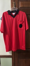 Maglia Uomo Calcio Arbitro Manica Corta Polo Poliestere Leggero Rosso Taglia L