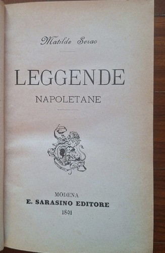 Matilde serao leggende - matilde,