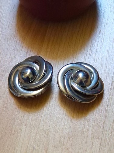 Orecchini vintage clip argento