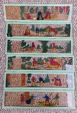 Lotto 6 Pannelli Lanterne Magiche Vetro Dipinto 1900 La Bella Dai Capelli D'Oro