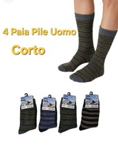 4 Paia Calze Corta Pile Uomo