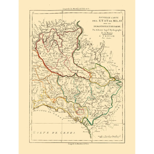 Mappa storica regione milano - -,