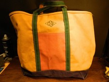 Borsa vintage LL Bean barca e tote bag 4 colori tela made in USA grande monogramma
