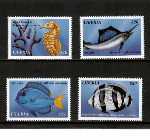 Liberia 1999 pesci tropicali - -,