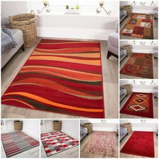 TAPPETI SOGGIORNO ROSSO SCARLATTO RUBINO MORBIDO NON CAPANNONE SHAGGY GEOMETRICO PICCOLO GRANDE TAPPETO