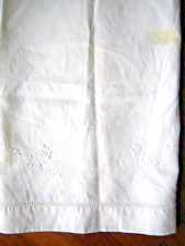 VECCHIO GRANDE ASCIUGAMANO TOILETTE IN LINO RICAMATO CORREDO BAULE DELLA NONNA