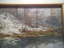 QUADRO AD OLIO di AMBROGIO VISMARA 1900-1994- IL Fiume Ticino a Vigevano       