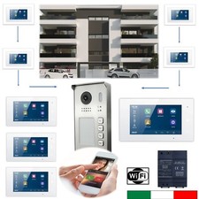Kit Videocitofono quadrifamiliare 4 famiglie HD DUPLEX WIFI Registra Ipertronic