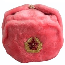 Autentico Ushanka Russo Rosa
