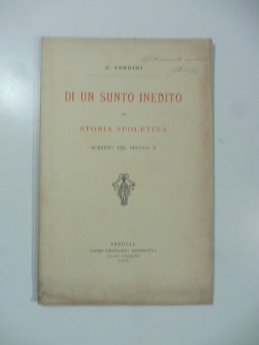 Sunto inedito di storia - di,