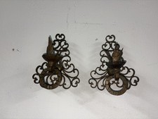 Coppia Portacandele Ferro Battuto