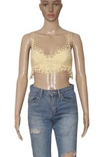 Top Free People Asteria Bralette intimamente pull-on con cinghie ritagli floreali nuovo S