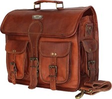 Valigetta porta laptop MacBook Air tracolla uomo messenger in pelle vintage 18"