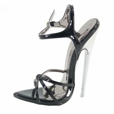 Sandali alla caviglia tacco metallo stiletto 18 cm tacco alto a punta donna festa