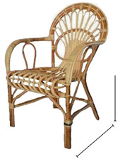 POLTRONA RATTAN-VIMINI SOLE CON CUSCINO 62X65H90