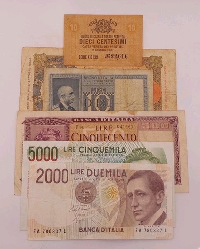 1918 italy banknotes - italy,