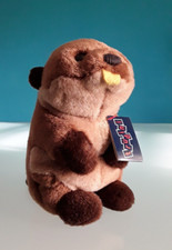 "TRUDI" peluche Castoro , colore marrone chiaro e marrone scuro, altezza 15 cm.