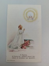 Prima Comunione, Bambina prega per i bambini, Holy Card, Stab. L. Salomone, Roma