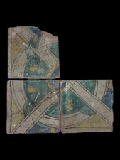 3 Mattonelle In Maiolica Sicilia Epoca 1500