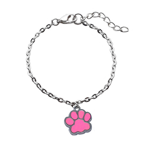 Bracciale con zampa rosa - bracciale,