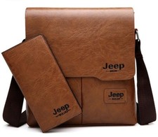 Borsello uomo tracolla Jeep buluo e portafogli porta carte di credito set 2 pz.