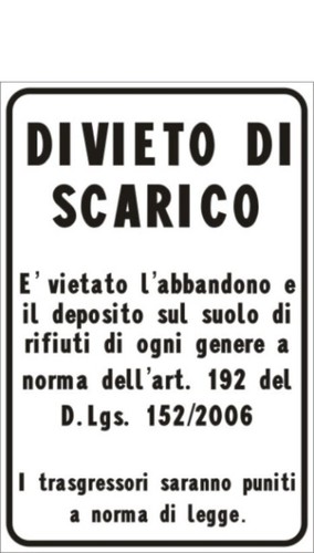 Cartello divieto scarico - divieto, di