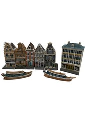 Vintage Old Dutch Canal Houses Holland Amsterdam City Jacob Blokker 6 case/2 barche
