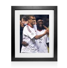 Foto Incorniciata Rivaldo Firmata AC Milan: Autografo Vincitore Champions League 2003