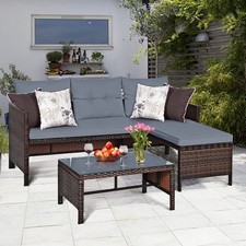3pc Rattan Sectional Sofa Set