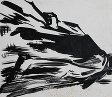 Disegno a inchiostro vintage paesaggio astratto