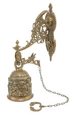 Grande campana in bronzo per chiesa con decorazioni a muro peso 5 kg e catenella