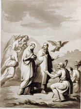 stampa antica MARIA E SAN GIOVANNI - VITA GESU E VERGINE MARIA F. BIGIOLI 1855