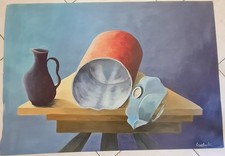 NATURA MORTA  grande dipinto arte contemporanea firmato Ercolino