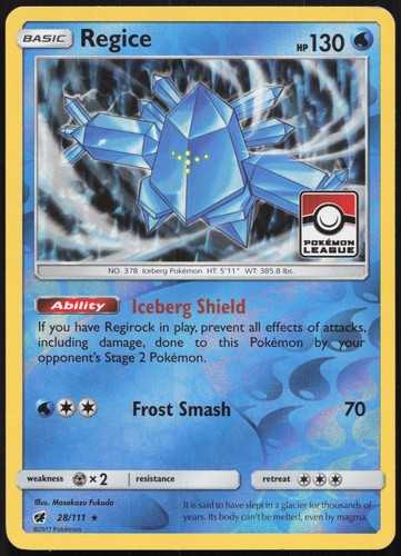 Carte pokémon regice stamp - carte,