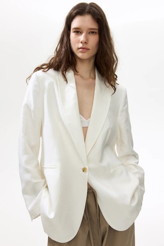 Blazer lino bianco - h&m, estivo