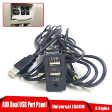 Prolunga Auto AUX 2 USB Caricabatterie Porta Pannello Doppia Espansione USB Adattatore Cavo Kit
