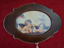 Capoletto Quadro Puttini di Raffaello 54x37 cm in legno vetro lavoro artigianale