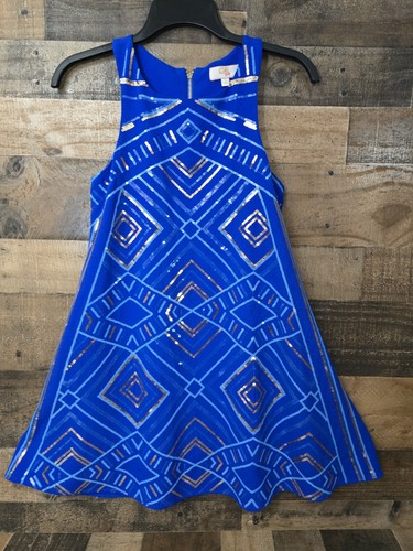 Vestito bambina paillettes blu - vestito,