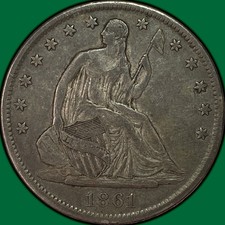 1861-S Seated Liberty Half
