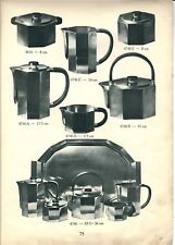 Stampa antica ARGENTERIA CAFFETTIERE in ARGENTO F 75 1935 Old Antique print