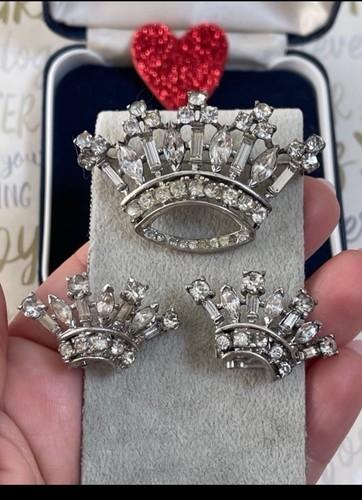 Trifari spilla corona argento