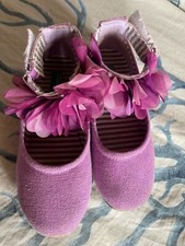 Scarpe ballerina in tela lilla con fiori sul cinturino, n 29 Benetton