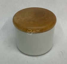 BARATTOLO IN PORCELLANA CON TAPPO IN LEGNO 99/220 ALTEZZA 15CM DIAM 7,5CM 