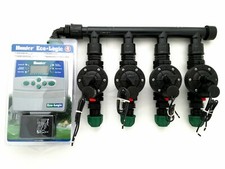 KIT IRRIGAZIONE PROGRAMMATORE HUNTER 4 ZONE ELETTROVALVOLA PRATO GIARDINO