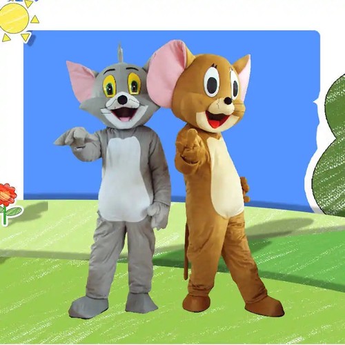 Costume mascotte gatto grigio - mascotte,