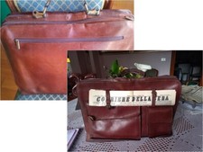 CARTELLA IN CUOIO VALIGIA ARTIGIANALE BORSA UNISEX ANNI 60