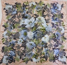 FOULARD 100% PURA SETA SILK SOIE VINTAGE DONNA OLMO (609) 88cm x 90cm