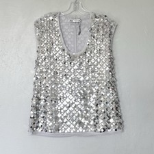 Blusa top Zara argento